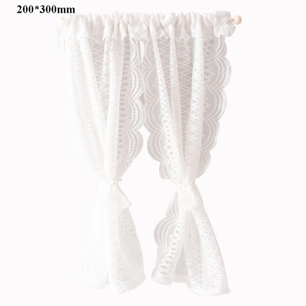 1/12 Dollhouse Sweet Floral Curtains Model Lace Mesh Dolls House Living Scene Decor