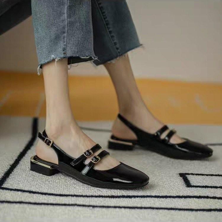 BaoTou Womens Sandals Summer Low Heels Square Mary Jane Shoes for Women Modern Sandals Buckle Strap Sandals Sexy Slingback Shoes