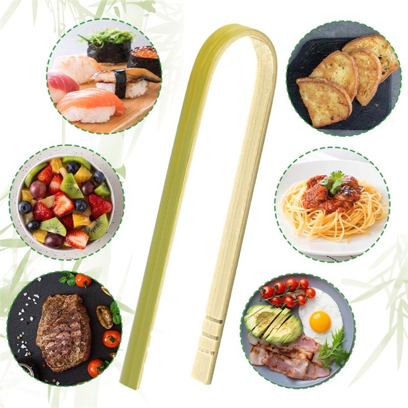 240 Stück Bambuszange Teetassenklemme Buffet Tee Küche Partyzubehör, 4 Zoll Einweg Koch Charcuterie Servier-Lebensmittelwerkzeuge