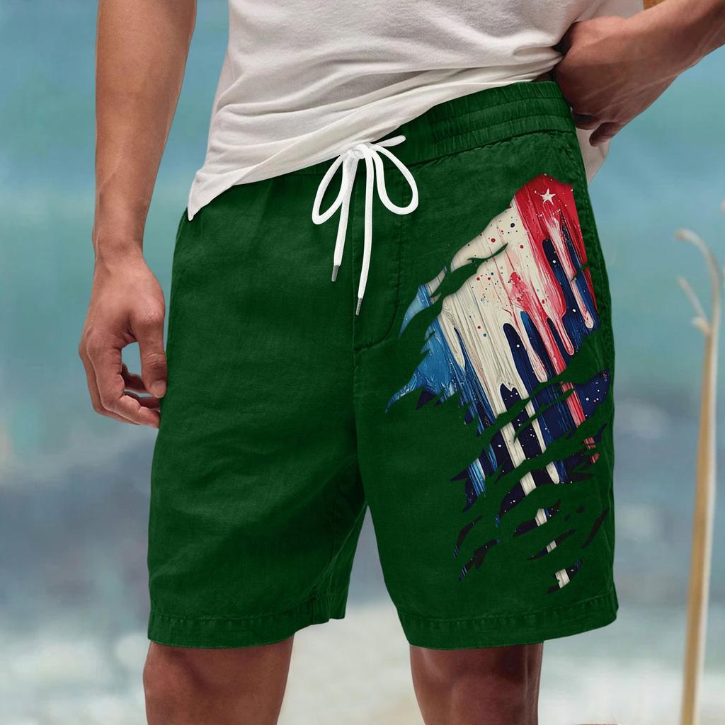 Męskie letnie, duże, swobodne, luźne spodnie sportowe, szorty plażowe