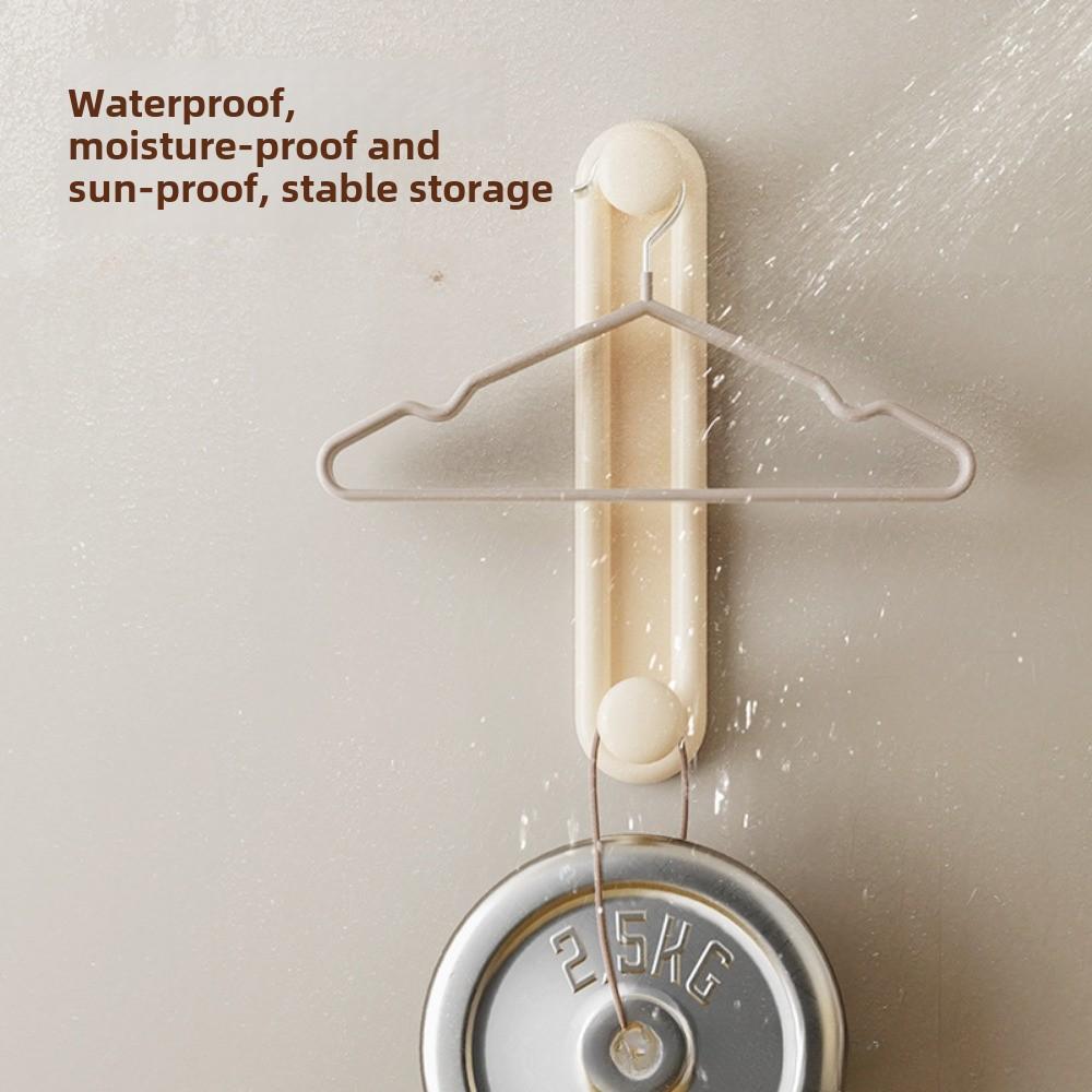 Adjustable Non-Perforated Wall Mounted Clothes Hanger Storage Rack - Multifunctional Hooks Space Saving Organizer for Wardrobe