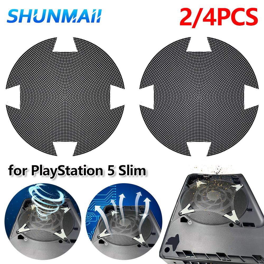 2/4 Pack Fan Dust Filter Breathable Ventilation Cooling Fan Dust Mesh PVC Anti-Dust Cover for PS5 Slim for PlayStation 5 Slim