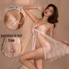 Butterfly Silk Lace Camisole: Sexy See-through Nightgown with Eyelash Detailing and Front Slit - Style A050