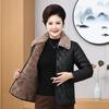 Winter Warm Cotton Padded Jacket Loose Coat Autumn Velvet Outerwear for Older Women Moms