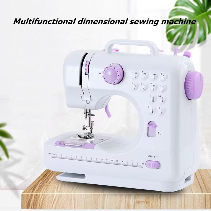 

Sewing Machin Household Mini lock with a Buttonhole Adjustable Speed Battery. For beginners, 4 layers of thick cloth сливовый