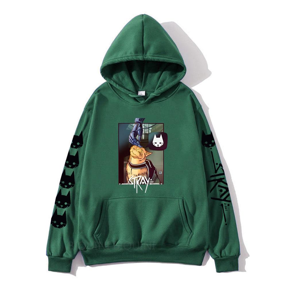 Momo and Cat Cartoon Graphic Hoodies Men/Women Hot Game Stray Print Sweatshirts StrayCat StrayMomo Pullovers Autumn/Winter Male