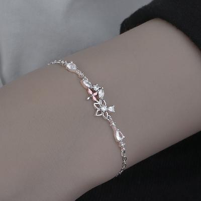 Accessori per gioielli con braccialetto estivo con fiore di diamanti, dolce fresco, braccialetto estivo da donna