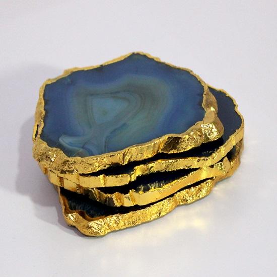 Posavasos de ágata Natural para Bar, cerveza, café, té, Juego de 4 posavasos, accesorios de mesa perfectos, vajilla