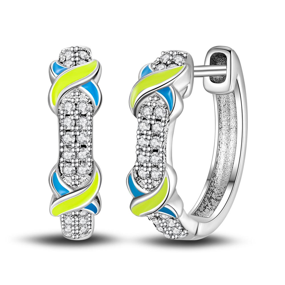 Earrings Luminous Colored Ear Loop 925 Silver Hoop Earrings Jewelry Women Purple Zircon Designer Anniversary Gift