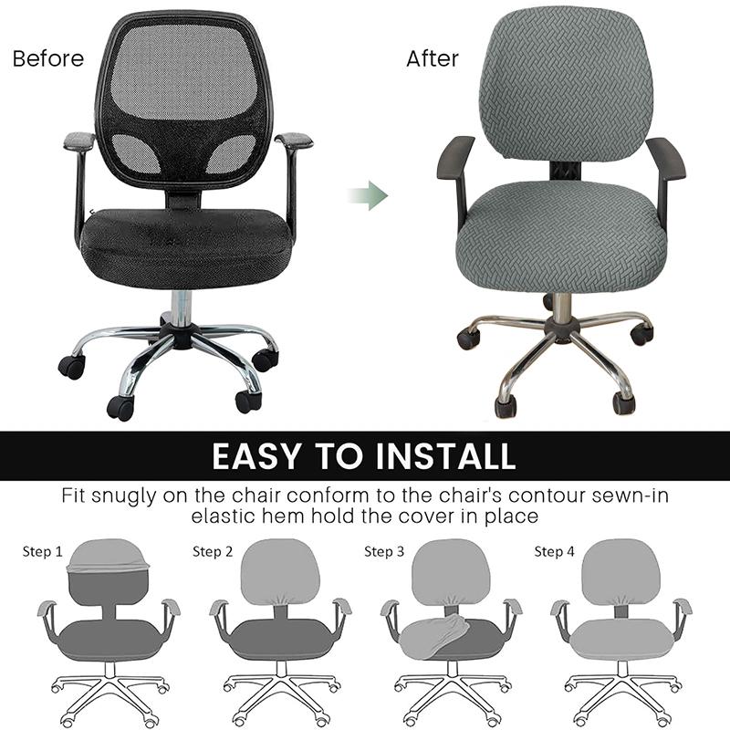 1/2Pc Jacquard Split Chair Cover Solid Color Soft Elasticity Polar Armchair Slipcover Computer Seat Stretch Rotating Lift Gaming