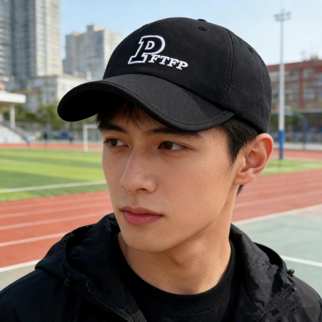 New Four-Season Short-Brim Letter Color Block Casual Baseball Cap Breathable Duckbill Soft-Top Sun Hat for Men and Women Outdoor