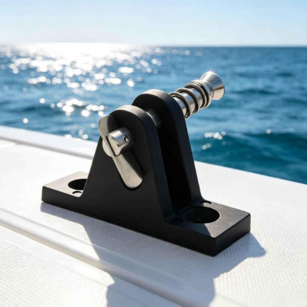 Top Deck Hinge Mounting Bracket with Pin Nylon Rear Mount for Canopy, Marine