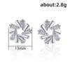 Exquisite Flower Zircon Stud Earrings for Women Geometric Rhinestone  Silver Needle Earring Girl Party Birthday  Gifts