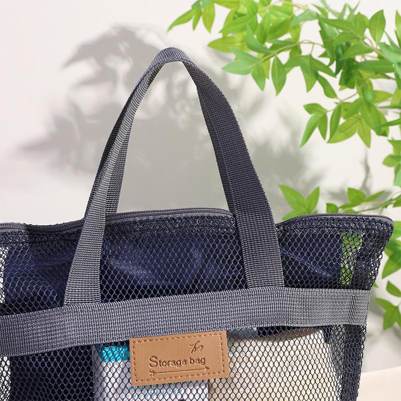 1Pc Mesh Shower Bag with Quick Dry Technology Portable Toiletry Tote Outdoor Beach Bag Makeup Organizer