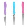 3Pc Small Cranked Angled Spatula Stainless Steel Butter Cake Cream Fondant Tools