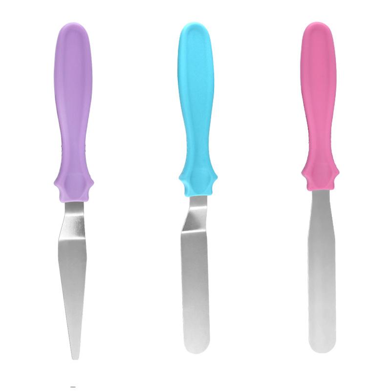3Pc Small Cranked Angled Spatula Stainless Steel Butter Cake Cream Fondant Tools