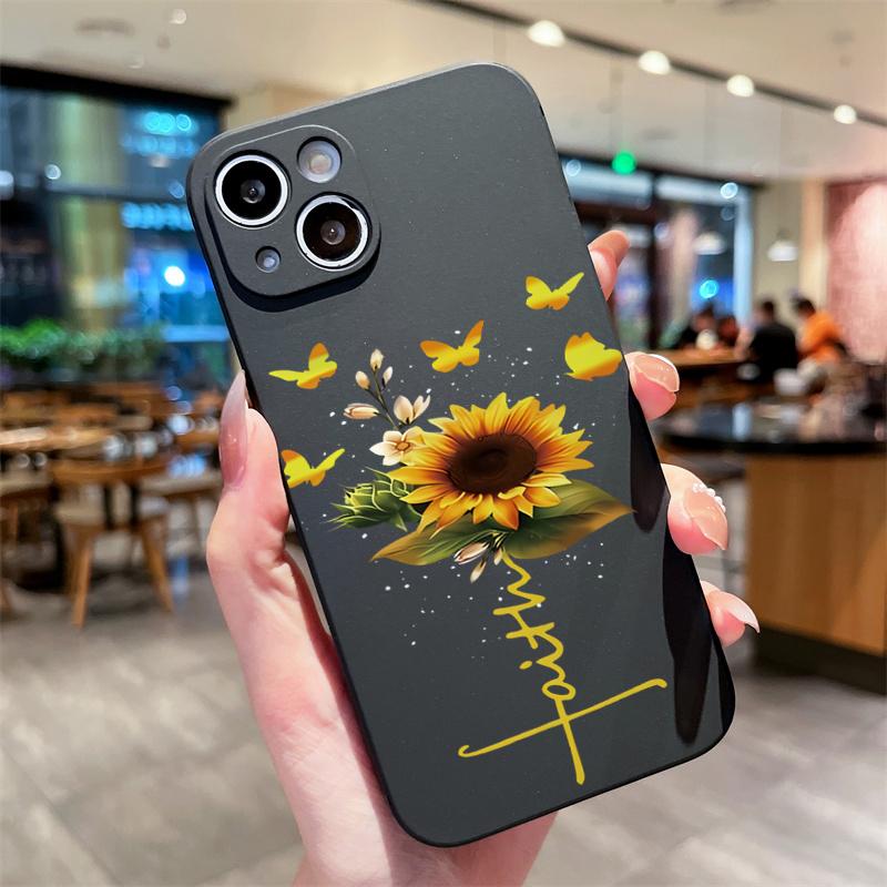

Summer Sunflower Pattern Phone Case For iPhone 16 15 11 12 14 13 Pro Max Mini X XSMax XR 7 8 Plus SE4 16e Silica Covers Fundas iPhone 16e