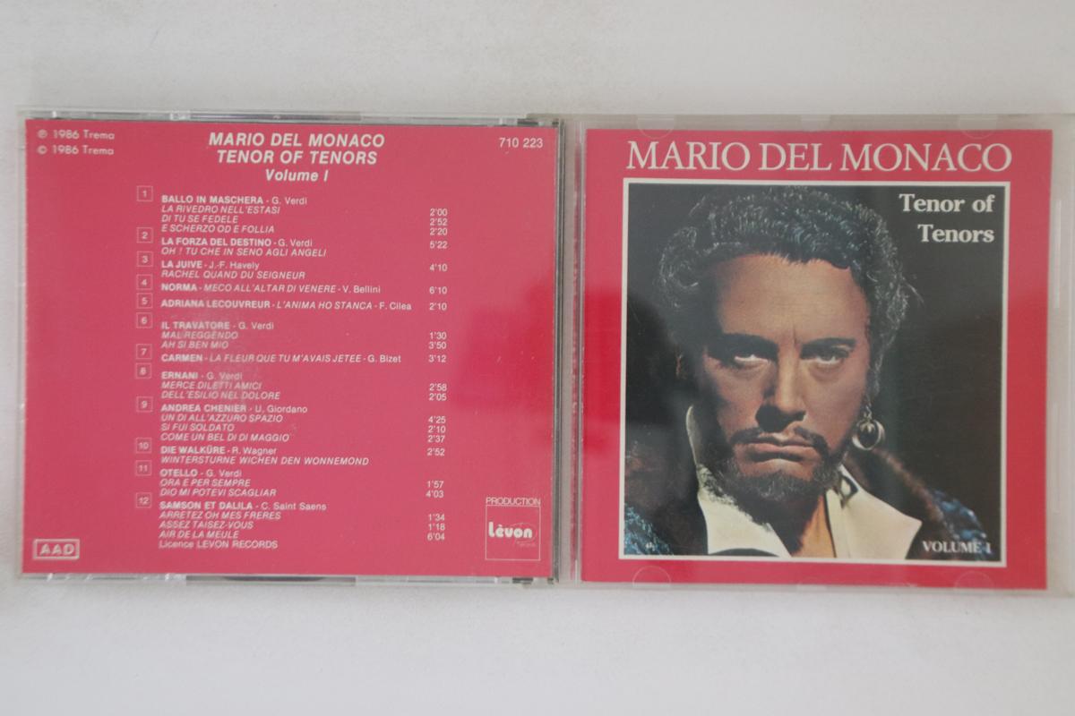

CD MARIO DEL MONACO - Tenor Of Tenors Volume1 710223 LEVON Non Japan Classical Used