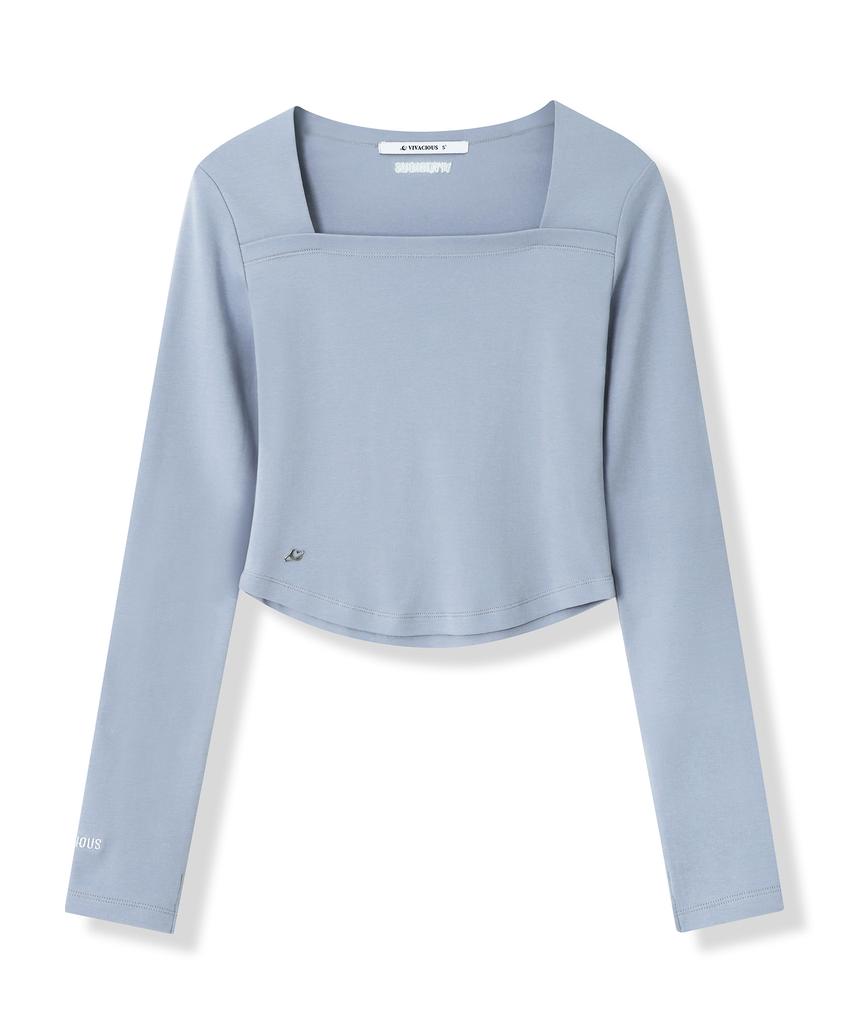 VIVACIOUS Renee Square Neck Slim Long Sleeve - 5Col
