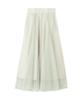 Jill by Jill Stuart Shiny Lace Flare Skirt (125-5220005) In Green and Light Beige