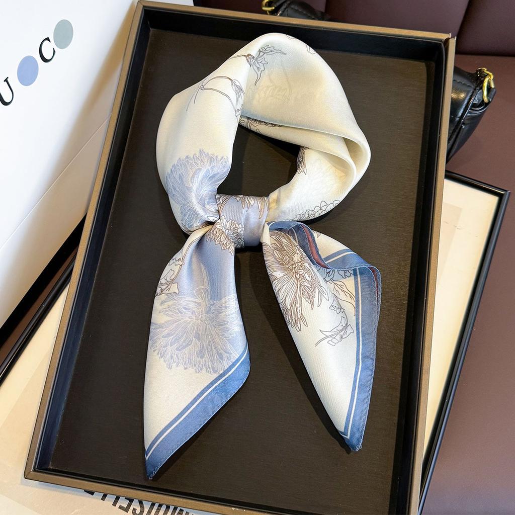 14 momme 100% Natural Twill Silk Scarf for Women Double side Female Foulard Shawl Wrap Square Neckerchief Hijab Bandana Scarves