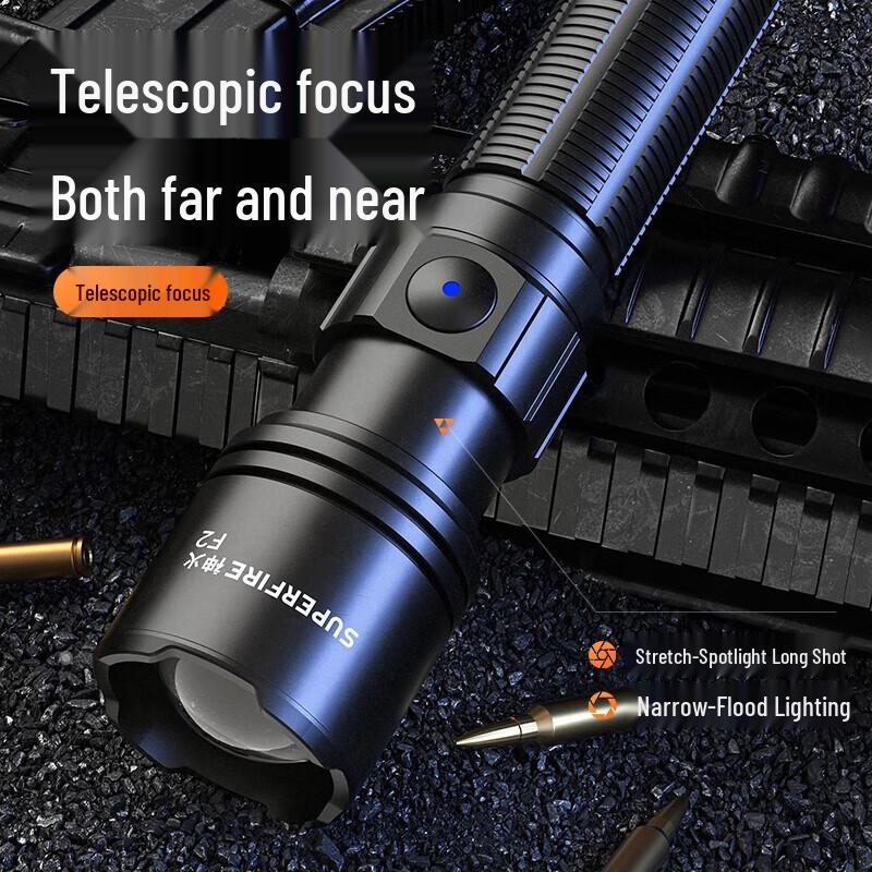 SupFire F2 Zoomable Rechargeable LED Flashlight