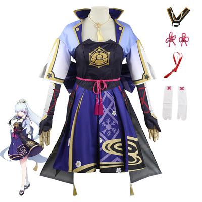 Game Genshin Impact Kamisato Ayaka Cosplay Costume Ayaka Outfit Fan Dress Wig Cosplay Anime for Halloween Role Play Comic Con