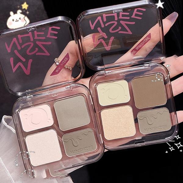 3d Highlighter Eyeshadow Contour Bronzer Palette Makeup Long-lasting Waterproof 3D Nose Shadow