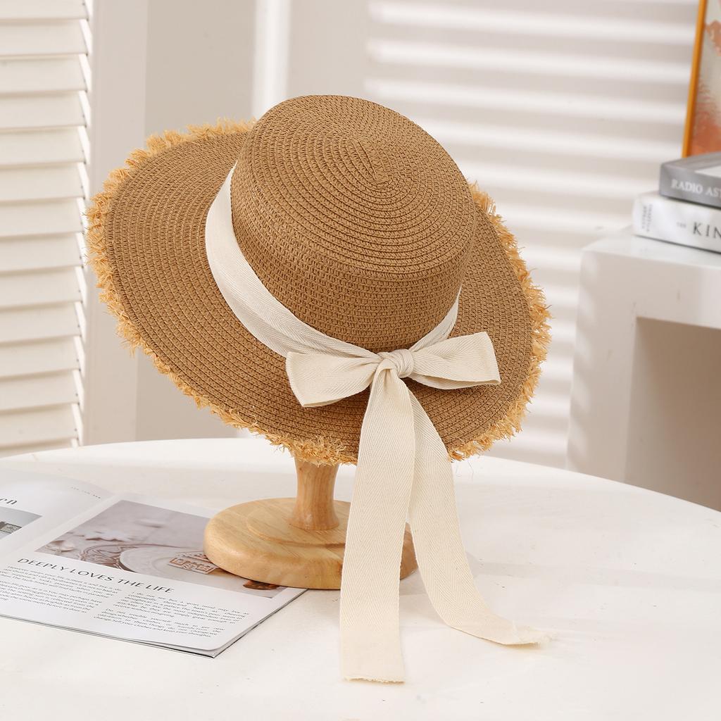 Sommer Sonnenschutz Strohhut Eltern-Kind Mutter Tochter Outdoor Breiter Rand Spitze Gewebt Strand Sonnenhut für Erwachsene und Baby