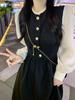 2026 Spring Elegant Hepburn Style Long Sleeve French Bubble Dress