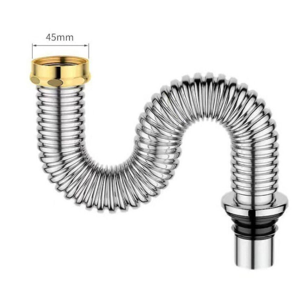Thickened Interfaces Kitchen Sink Drain Pipe Anti Rat Bite Deodorant Stainless Steel Sink Strainer Leak-proof Flexible