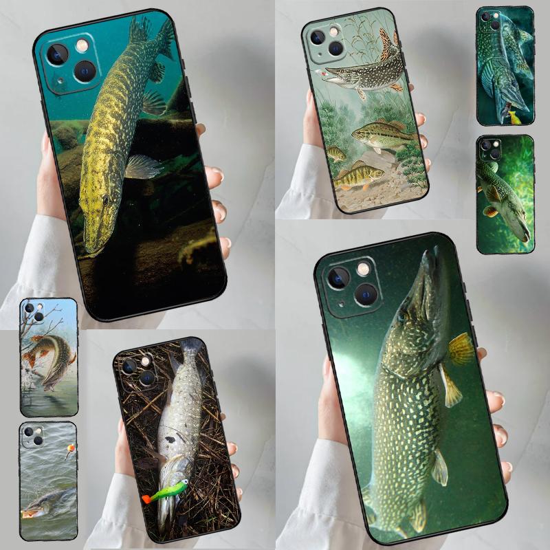 Pike Fish Fishing Bait Case For Xiaomi Redmi Note 13 9 10 11 12 14 15 Pro Plus Cover For Redmi 15 C 14C 10C 12C 13C