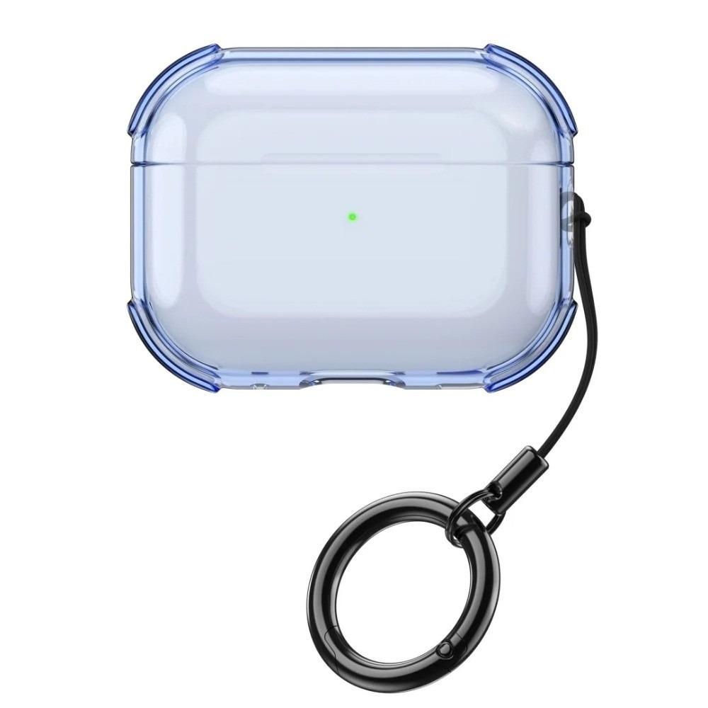 

TPU Transparent Protective Case Full Protective With Lanyard Keychain Earbuds Cover Anti Scratch Dustproof for AirPods Pro 3 синий
