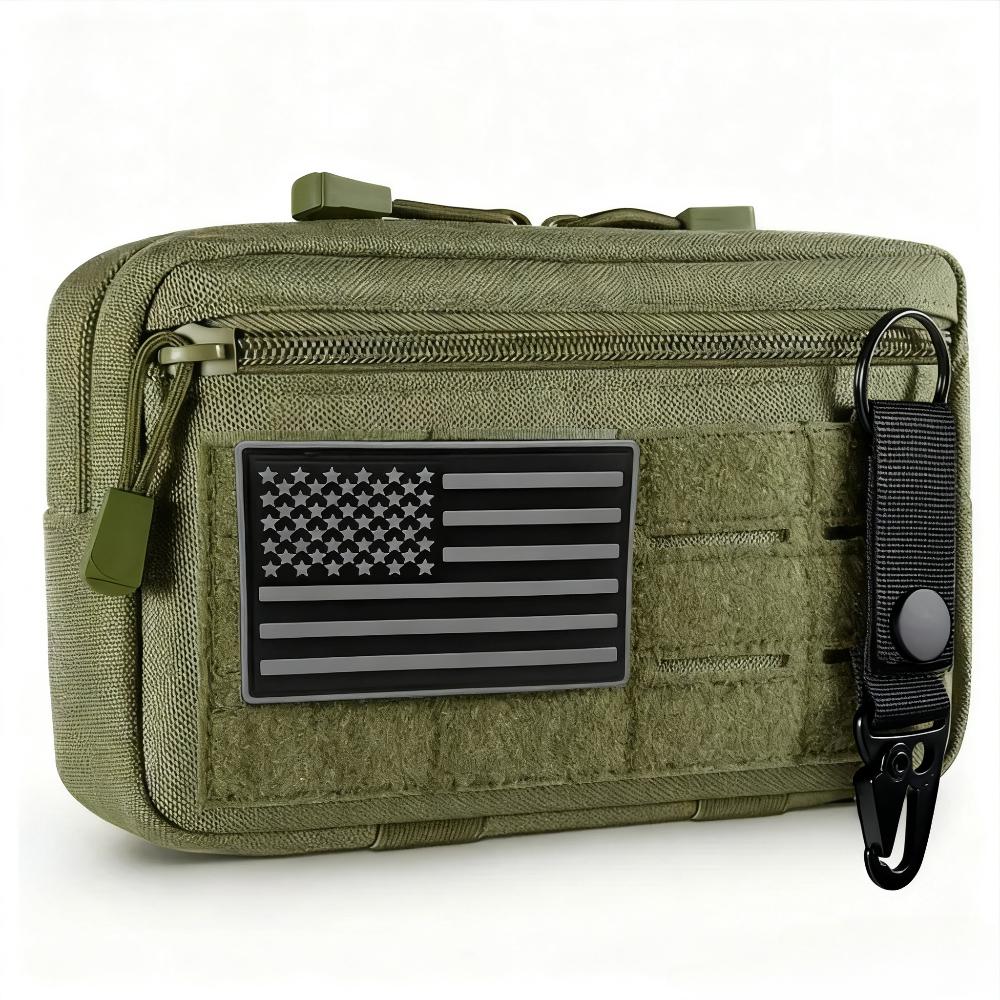 Outdoor Nylon Portable Men's Waist Bag, EDC Hunting Toolkit, Molle Pouch with Metal Hooks, Camouflage Waist Pack Coin Purse