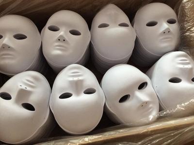 Maschera Facciale Femminile in PVC Floccato Dipingibile per Bambini
