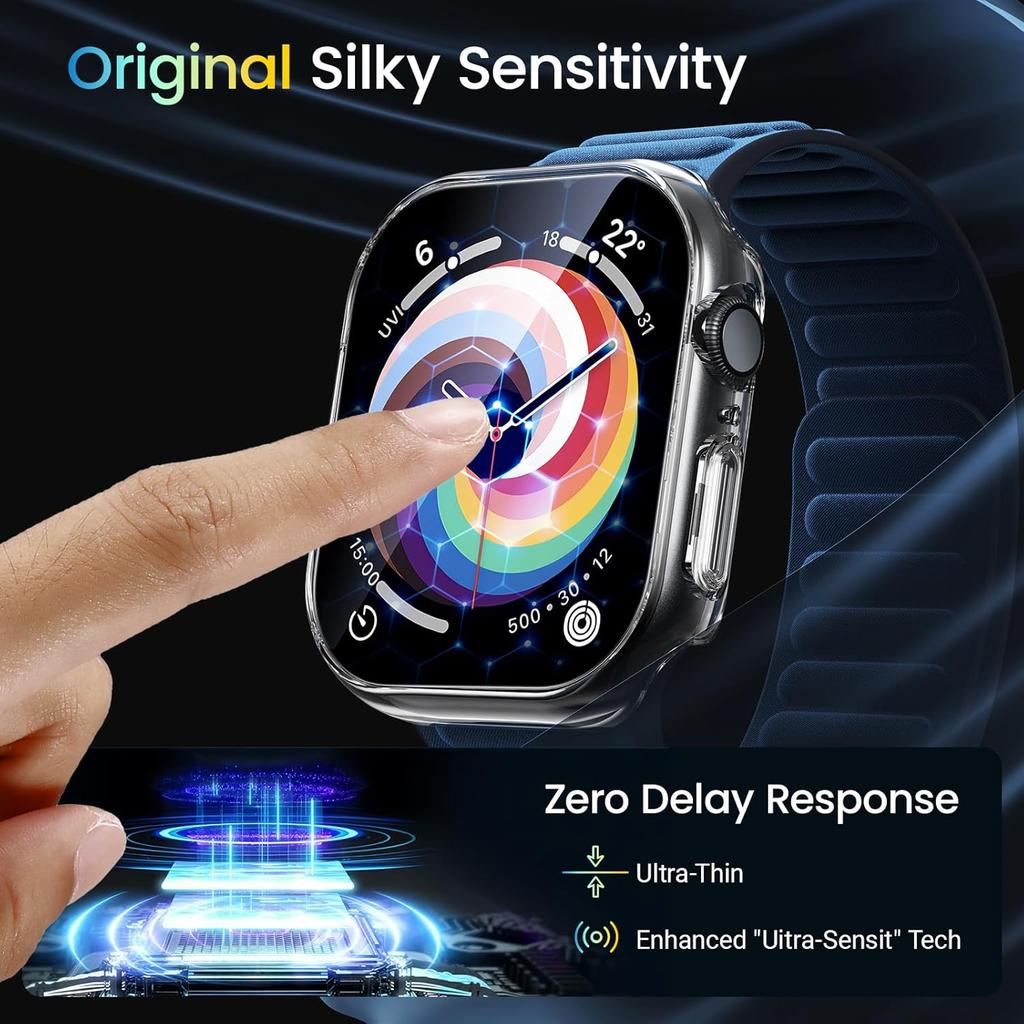 Tempered Glass+PC Case For Apple Watch 10/11 42mm 46mm Cover Accessories Screen Protector Watch Cases For iWatch Series 11