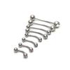 16G Stainless Steel Curved Bar Piercing with Rhinestone Ball
