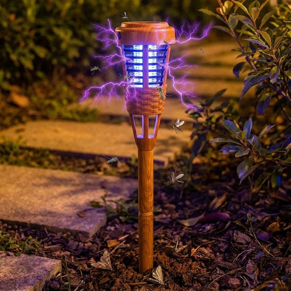Non-toxic Safe Outdoor Bug Zapper Ground Spike Plug-in UV Light Insect Trap Lamp  Yard Patio
