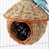 Natural Straw Weaving Bird Cages Parrots House Sleep Houses Cage with Hangings Lanyard for Small Pet Finch Sparrows