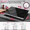 60 cm Glass Ceramic Hob 4 Plates, 4 Hobs with Oval Zone and Tri-Circle Zone, 6700 W Hob 4 Plates 59 Cm, 9 Heat Settings, Touch