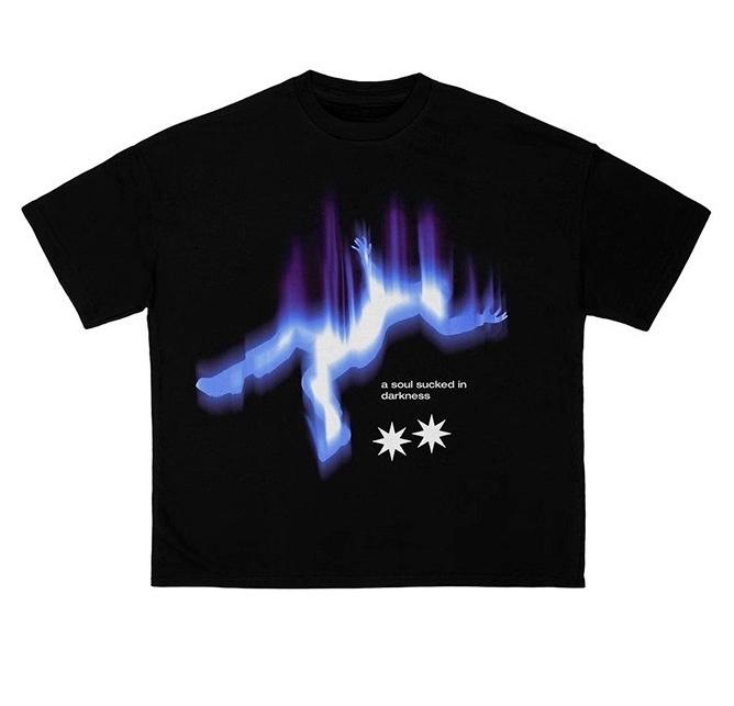 

2025 Autumn and Winter Street Retro Trendy Brand Blurred Portrait Printing T-shirt for Men Women Pure Cotton Versatile T-shirt S