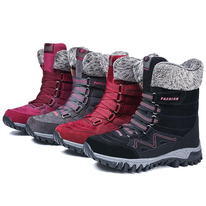 Plus Size Women's High-Top Snow Boots – Autumn/Winter Bestseller, Velvet Lined and Warm.