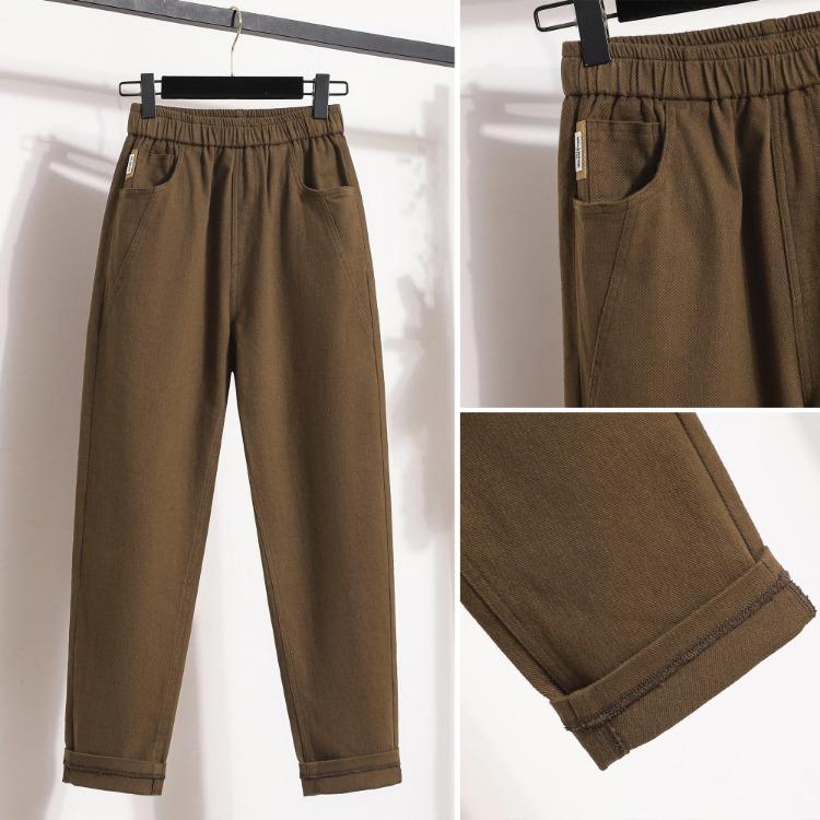 New Fashion Oversize Plus Size Casual Pants Women Elastic Basic Trousers Female 5XL