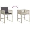 Garden Chairs with Cushions 4 pcs Light Grey Poly Rattan