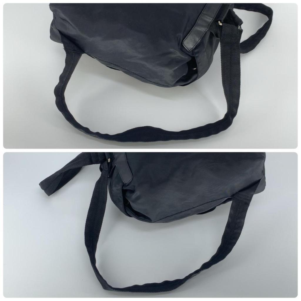 PRADA Rucksuck Backpack Daypack Tessuto Nylon Leather Silver Hardware Black Women's Triangle Logo Plate