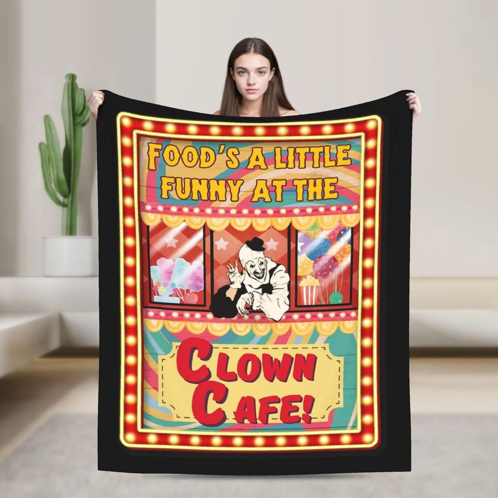 Art the Clown The Terrifier 3 Blanket Fleece Printed Multifunction Lightweight Thin Throw Blankets for Sofa Outdoor Bedspreads