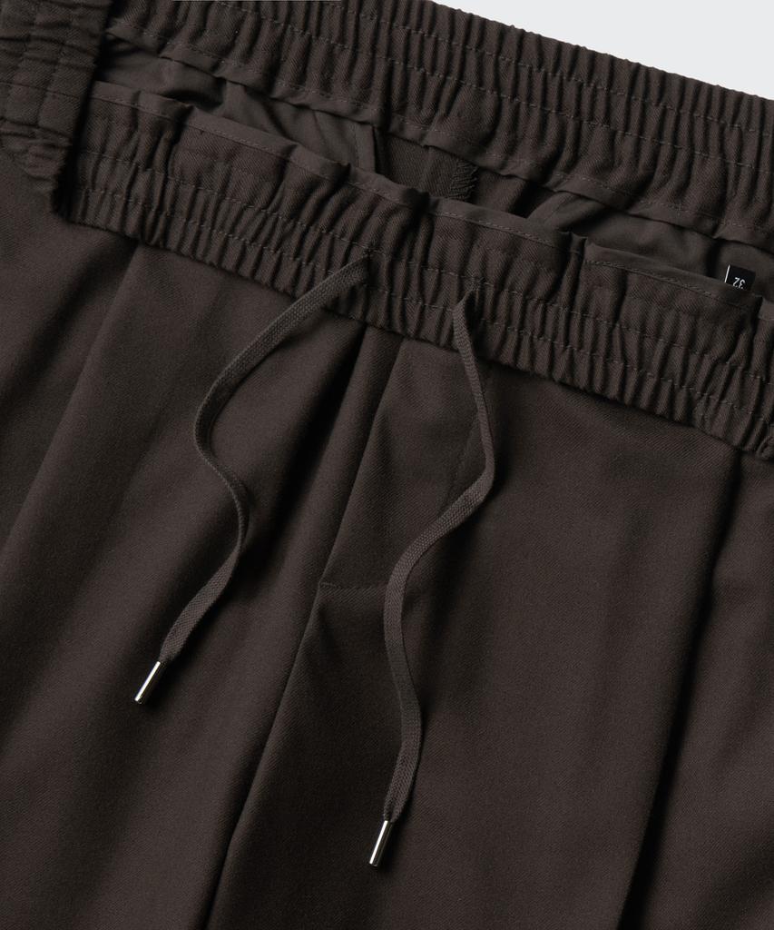 Musinsa Standard Brushed One-Pleat Wide Banded Slacks [Brown]
