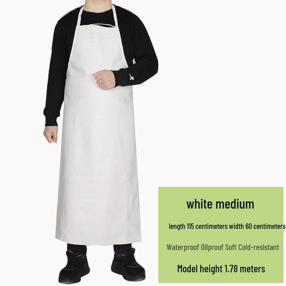 Men's Waterproof & Oil-Proof Leather Apron - Durable, Wear-Resistant, Long-Style for Cooking & Household Tasks