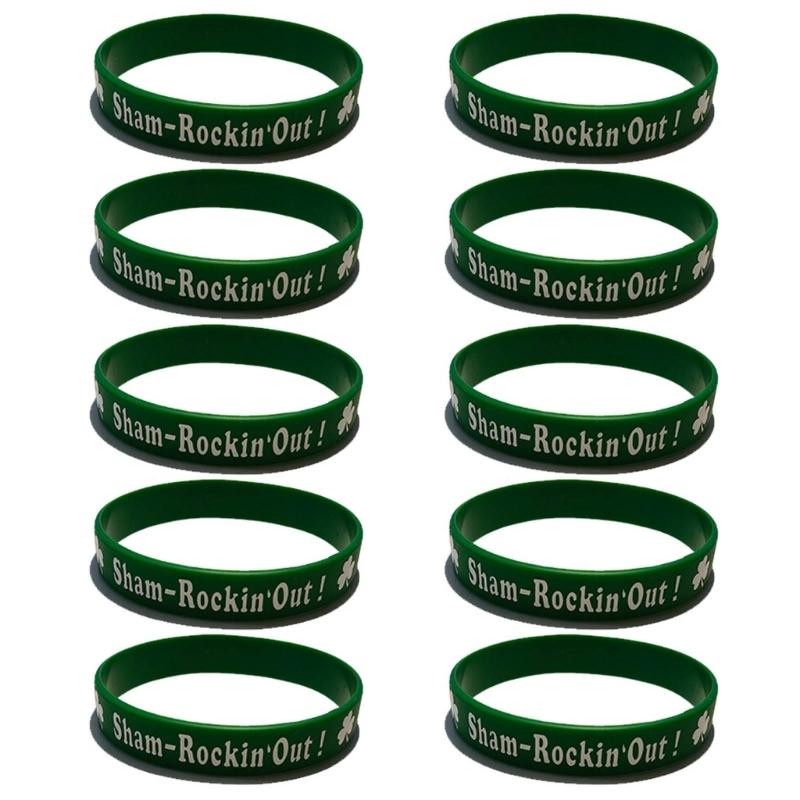 

10pcs Saint Patrick S Day Silicone Bracelet Holiday Festival Present for Kid Children Stage Performance Present Gifts