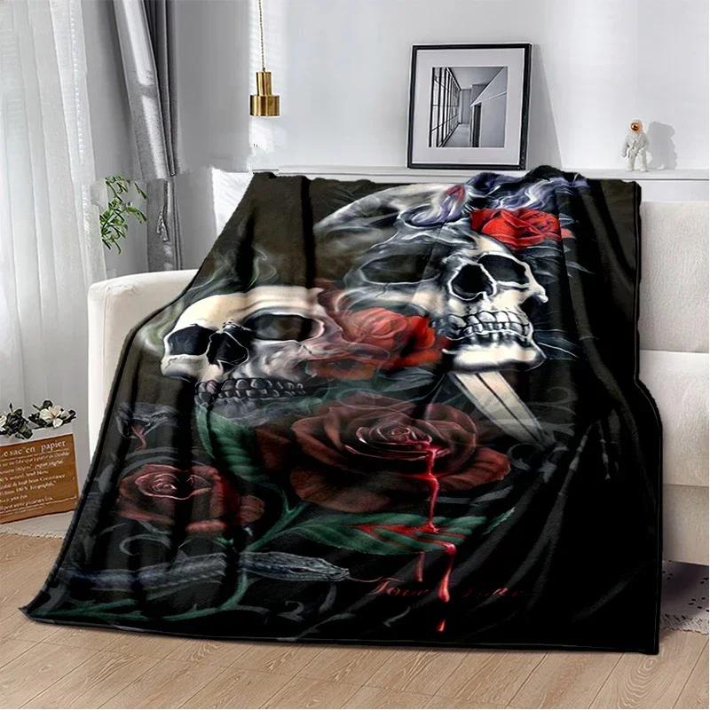 D Printed Skull Series Throw Blanket  Perfect for Sofa Bed Travel or as a Birthday Gift for Kids